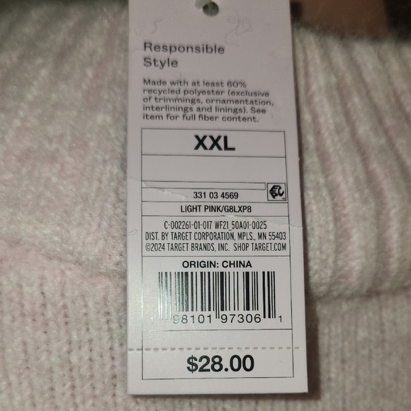 Wild Fable Light Pink V-Neck Sweater - Picture 4 of 8